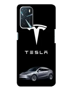 Чохол для OPPO A16 з картинкою «Tesla Model Y»