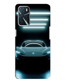 Чохол для OPPO A16 з картинкою «Tesla в неоні»