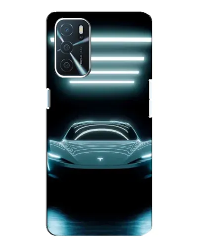 Чохол для OPPO A16 з картинкою «Tesla в неоні»