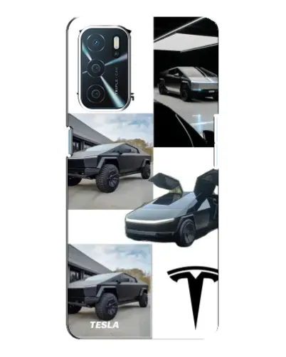 Чохол для OPPO A16 з картинкою «Колаж Cybertruck Tesla»