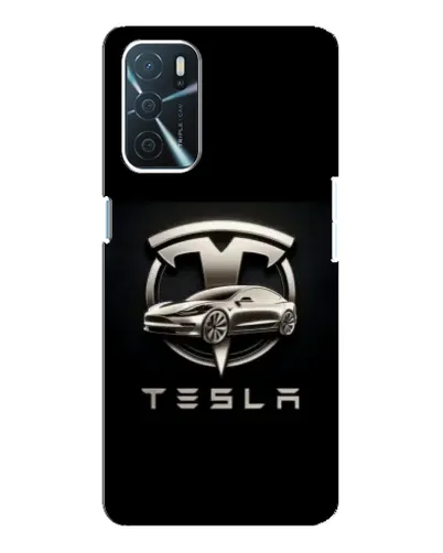 Чохол для OPPO A16 з картинкою «Tesla — срібне авто»