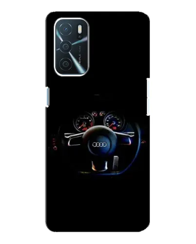 Чехол для OPPO A16 с картинкой «Салон Audi — руль»