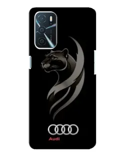 Чехол для OPPO A16 с картинкой «Графика — пантера и Audi»