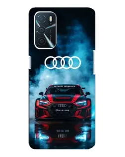 Чехол для OPPO A16 с картинкой «Audi Sport — неон»