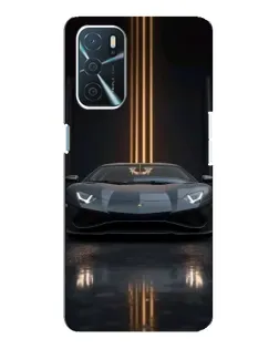 Чехол для OPPO A16 с картинкой «Lamborghini золотые линии»
