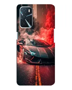 Чехол для OPPO A16 с картинкой «Lamborghini красный дым»