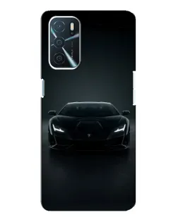 Чехол для OPPO A16 с картинкой «Черный Lamborghini Aventador»