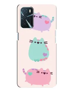 Чехол для OPPO A16 с картинкой «Pusheen трио»