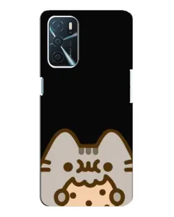 Чехол для OPPO A16 с картинкой «Пушин на черном»