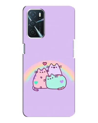 Чехол для OPPO A16 с картинкой «Радужные Пушины»
