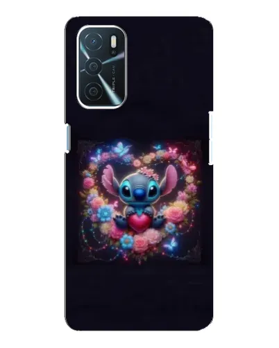 Чохол для OPPO A16 з картинкою «Stitch у квітах»