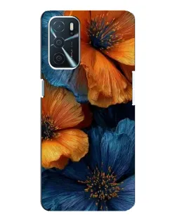 Чохол для OPPO A16 з картинкою «Яскрава синьо-помаранчева флора»