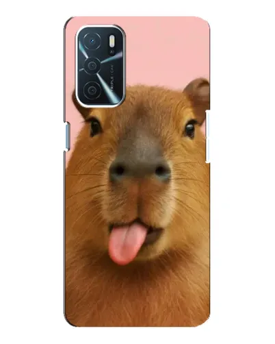 Чехол для OPPO A16 с картинкой «Капибара с языком»