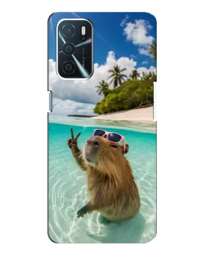 Чехол для OPPO A16 с картинкой «Капибара на море»