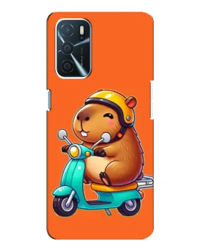 Чехол для OPPO A16 с картинкой «Капибара на скутере»