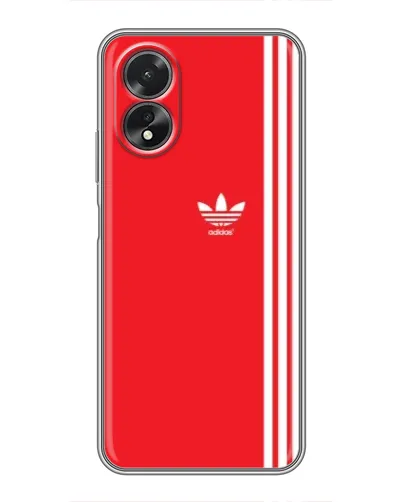 Чехол для OPPO A17 с картинкой «Красный минимализм Adidas»