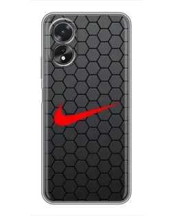 Чехол для OPPO A17 с картинкой «Nike — карбоновая сетка»