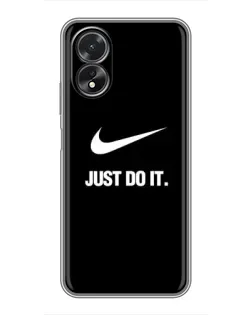 Чехол для OPPO A17 с картинкой «Классический принт Nike» Чехол для OPPO A17 с картинкой «Классический принт Nike»