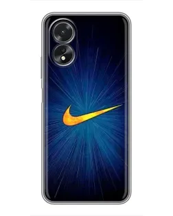 Чехол для OPPO A17 с картинкой «Синий пульс Nike» Чехол для OPPO A17 с картинкой «Синий пульс Nike»