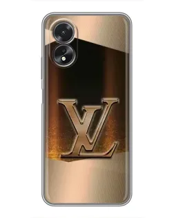 Чехол для OPPO A17 с картинкой «LV — золотое сияние»