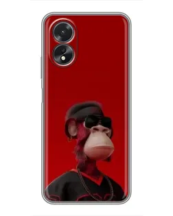 Чехол для OPPO A17 с картинкой «Bored Ape в красном»
