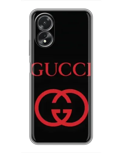 Чехол для OPPO A17 с картинкой «Gucci — красный логотип»