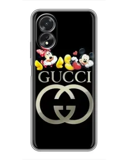 Чехол для OPPO A17 с картинкой «Gucci — герои Disney»