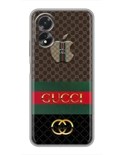 Чехол для OPPO A17 с картинкой «Gucci — брендированный десерт»