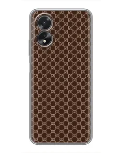 Чехол для OPPO A17 с картинкой «Gucci — шоколадная сетка» Чехол для OPPO A17 с картинкой «Gucci — шоколадная сетка»