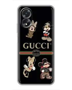 Чехол для OPPO A17 с картинкой «Gucci — герои Disney и монограмма» Чехол для OPPO A17 с картинкой «Gucci — герои Disney и монограмма»