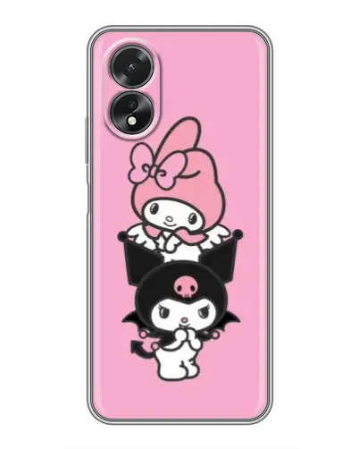 Чехол для OPPO A17 с картинкой «My Melody и Kuromi»