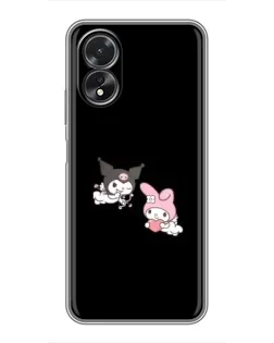 Чехол для OPPO A17 с картинкой «My Melody и Kuromi»