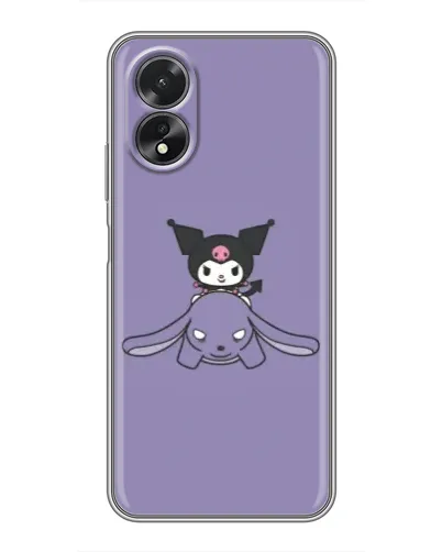 Чехол для OPPO A17 с картинкой «Kuromi на лиловом фоне»