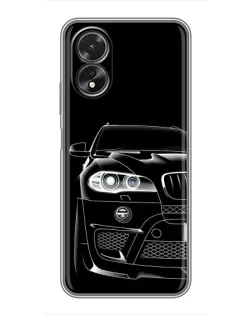 Чехол для OPPO A17 с картинкой «Темный силуэт BMW»