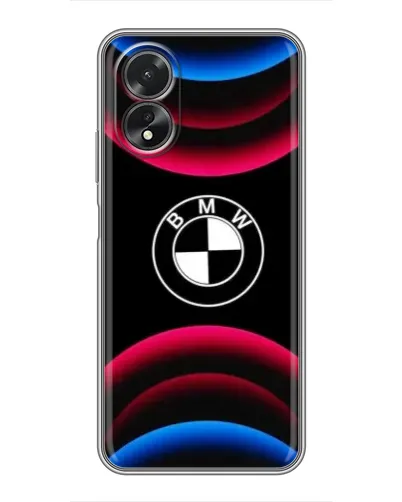 Чехол для OPPO A17 с картинкой «Логотип BMW и неоновые дуги» Чехол для OPPO A17 с картинкой «Логотип BMW и неоновые дуги»
