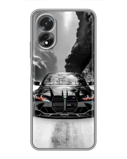 Чехол для OPPO A17 с картинкой «BMW — акварельный дрифт» Чехол для OPPO A17 с картинкой «BMW — акварельный дрифт»
