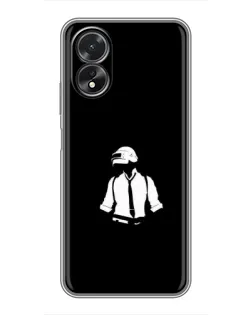 Чехол для OPPO A17 с картинкой «PUBG — белый шлем»