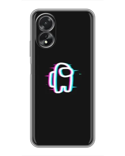 Чехол для OPPO A17 с картинкой «Among Us неон»