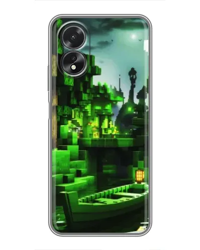 Чехол для OPPO A17 с картинкой «Minecraft лесной пейзаж»