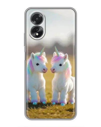 Чехол для OPPO A17 с картинкой «Пара единорогов» Чехол для OPPO A17 с картинкой «Пара единорогов»