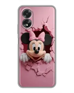 Чехол для OPPO A17 с картинкой «Минни сквозь стену»