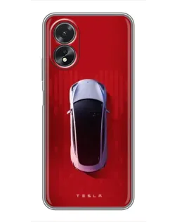 Чехол для OPPO A17 с картинкой «Tesla Top View»
