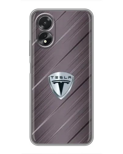 Чехол для OPPO A17 с картинкой «Металлическая текстура Tesla» Чехол для OPPO A17 с картинкой «Металлическая текстура Tesla»