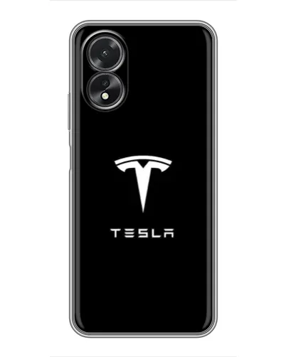 Чехол для OPPO A17 с картинкой «Tesla White Logo» Чехол для OPPO A17 с картинкой «Tesla White Logo»