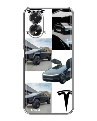 Чехол для OPPO A17 с картинкой «Коллаж Cybertruck Tesla» Чехол для OPPO A17 с картинкой «Коллаж Cybertruck Tesla»