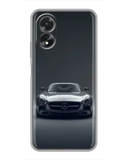 Чехол для OPPO A17 с картинкой «Mercedes на черном»