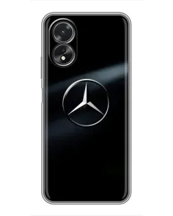Чехол для OPPO A17 с картинкой «Mercedes на металле»