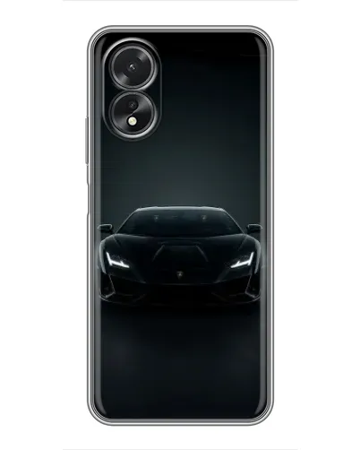 Чехол для OPPO A17 с картинкой «Черный Lamborghini Aventador»