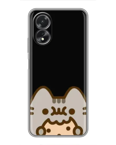 Чехол для OPPO A17 с картинкой «Пушин на черном»