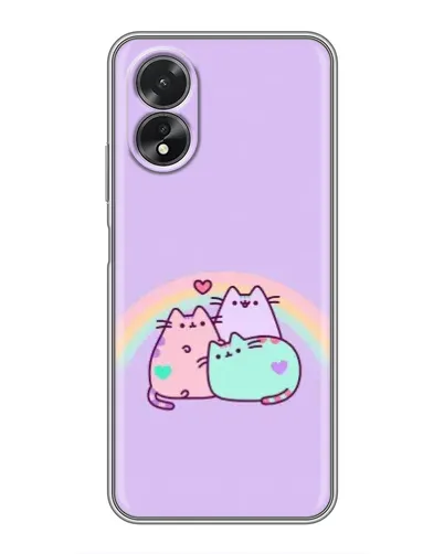 Чехол для OPPO A17 с картинкой «Радужные Пушины»